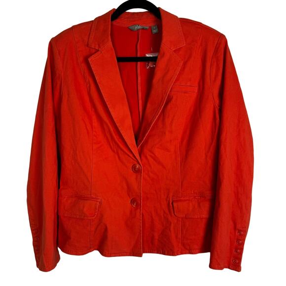 Motto Coral Colored Blazer Two Button Cotton Rayon Blend Size 14 - Picture 1 of 7